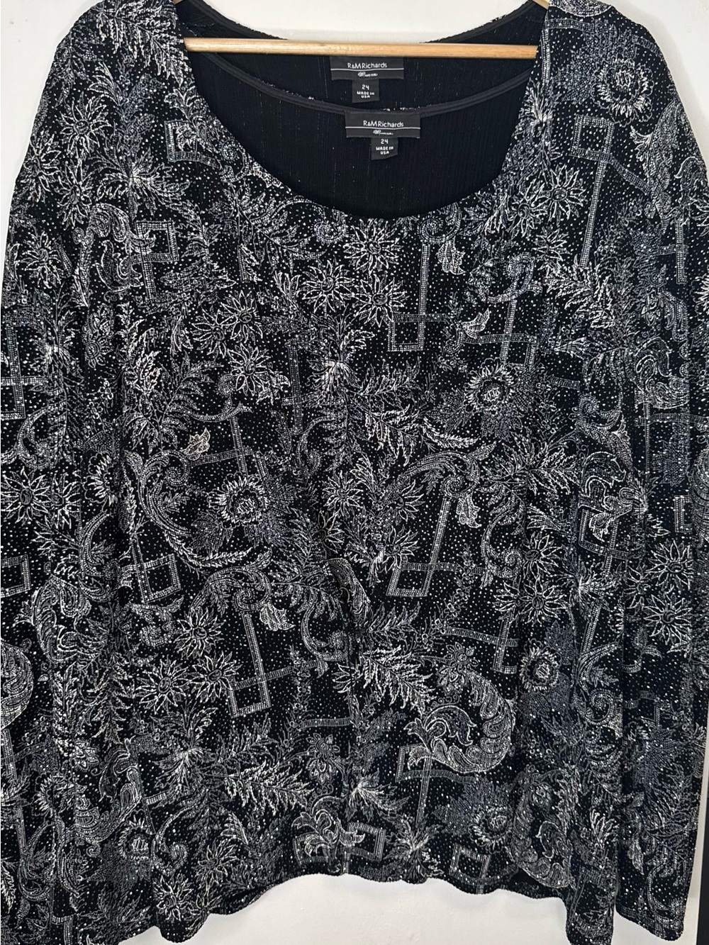 R&M Richard’s Women’s 2 Piece Shimmer Tank & Open Front Jacket Set | Size 24
